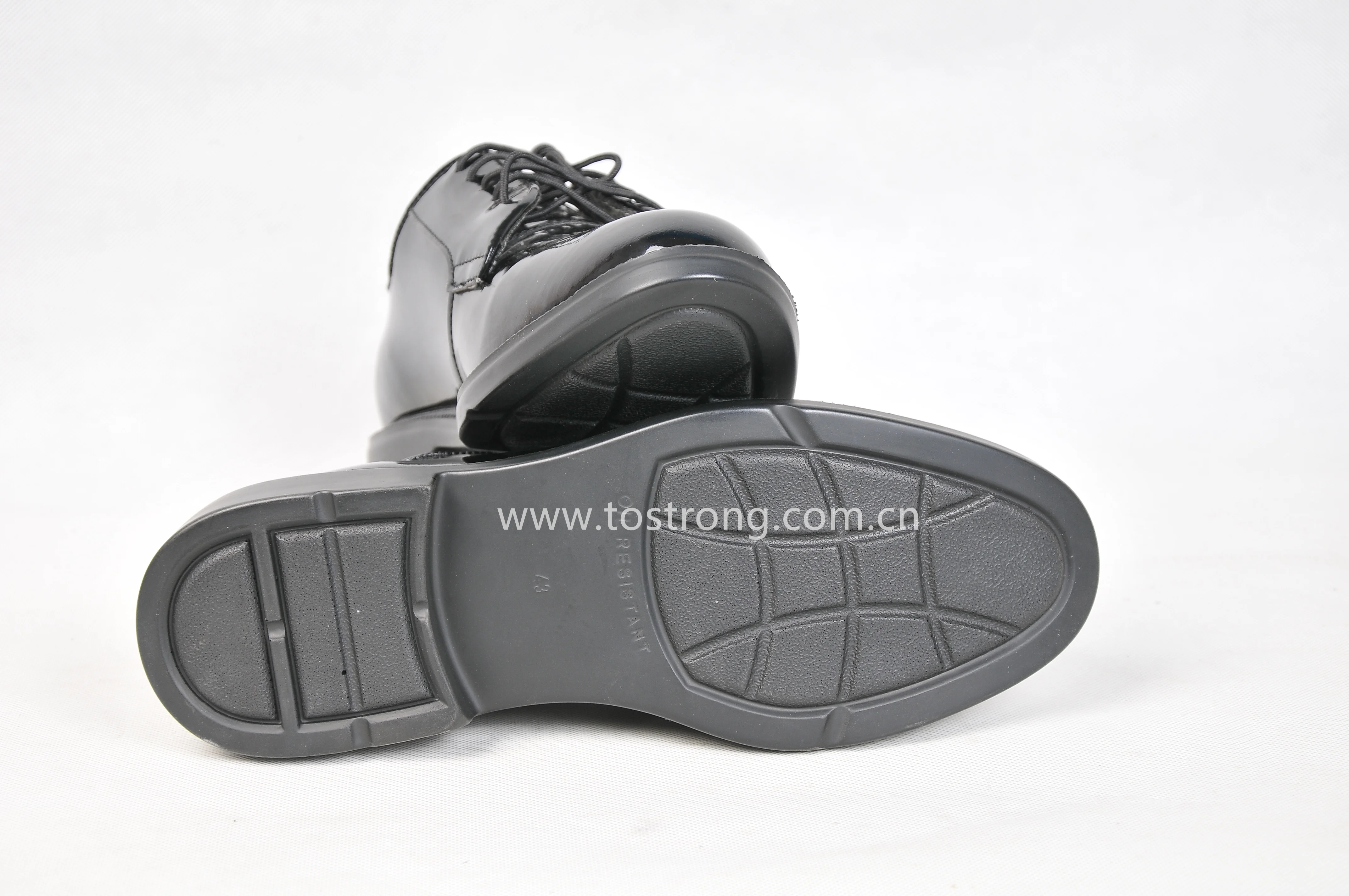 Genuine Leather Shoes PU Dress Shoes for Men Wholesale High Quality Black Customized Logo Patent Leather Tactical Shoes Support