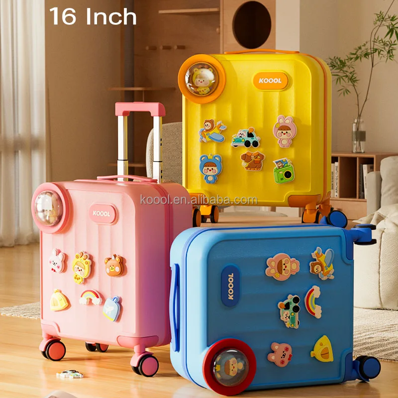 K73 Creative Original Design Universal wheels EVA Cute Cartoon DIY Pins Kids Student Trolley Suitcase
