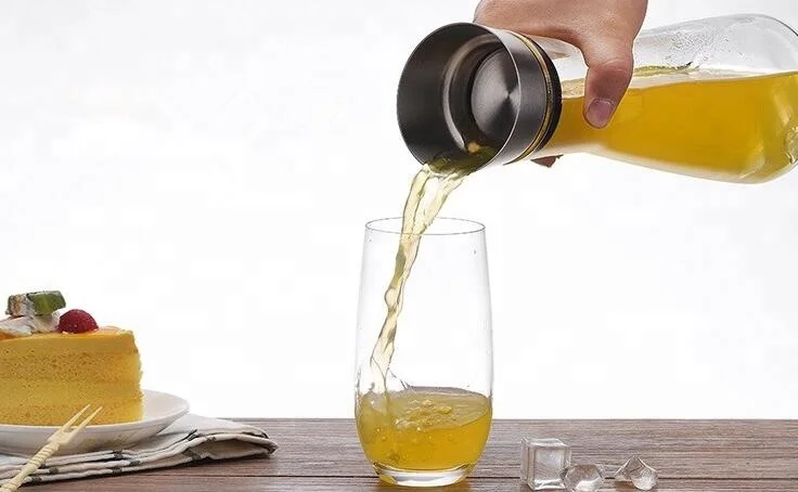 Glass Water Carafe With Lid And Protective Pour Drip Spout 1L Fridge Water Pitcher Bottle Dispenser carafe