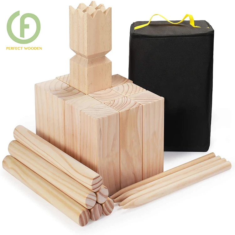  Уличный деревянный Игровой набор Kubb Yard из натурального цвета для