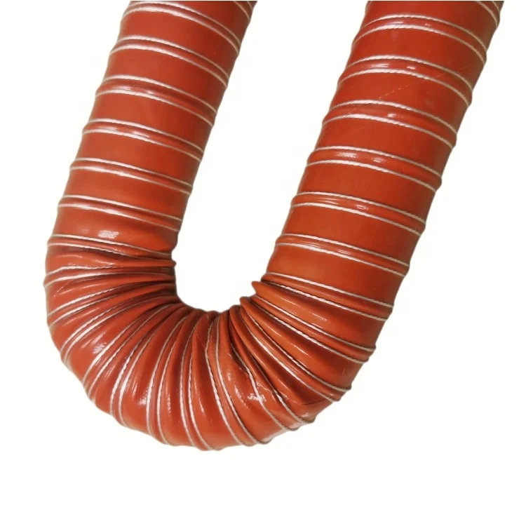 High Temperature Resistance Airduct Pipe Silicone 2 Ply Air Ducting Silicone Flexible Ducting  Hose