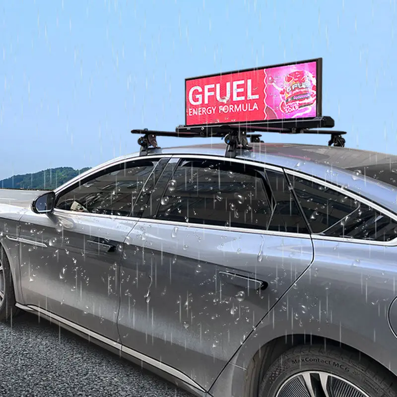 Free Customized Waterproof Outdoor Commercial Advertising Double Sided Taxi Top Led Screen Car Display