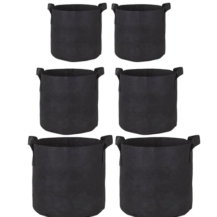 Nursery Garden Aeration Fabric Pots  5  7 10 Gallon Grow Bag Felt Plant Pot With Sturdy Handle
