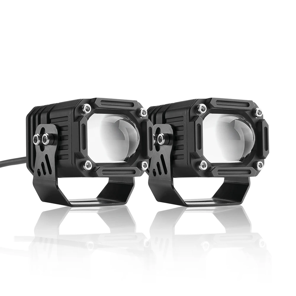 3 inch 12v 60w power led driving light dual color mini drive lights lens motorcycle spotlight