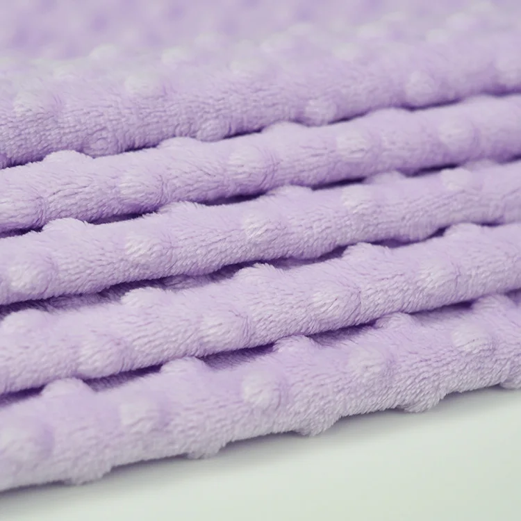 KINGCASON Multi Colors 100% Polyester Bubble Dot Minky Embossed Velvet Fabric For
