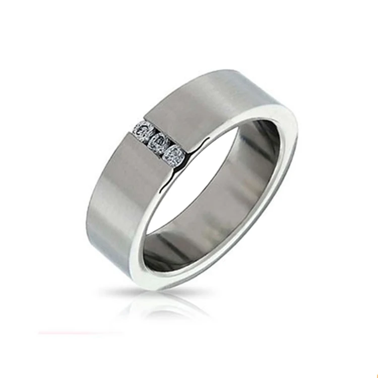 Design Jewelry 925 Italian Silver Simple for Men with Zircon Jewelry White Three Stone Rings