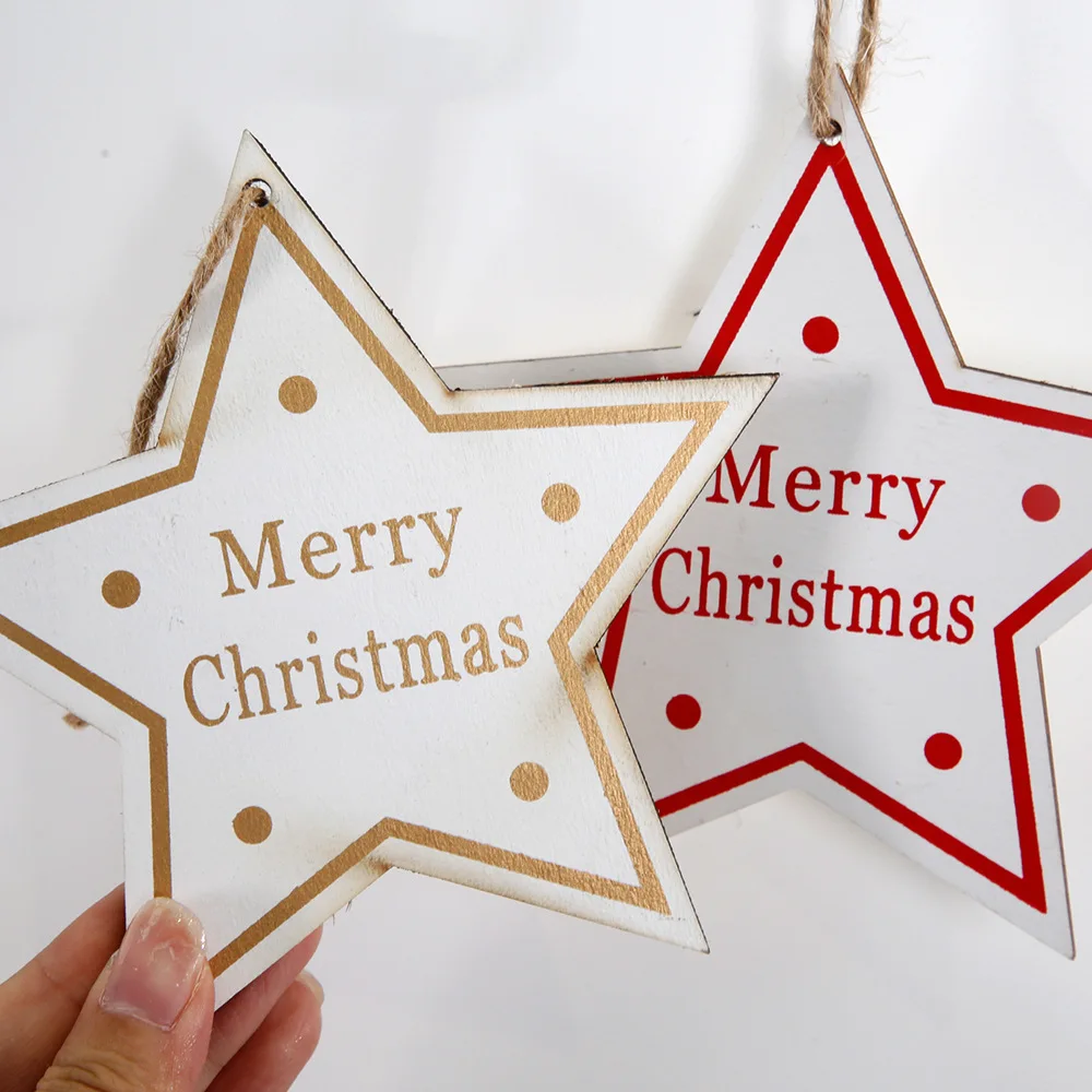 Xmas Wooden Tree Hanging Star board decorations DIY crafts supplies christmas