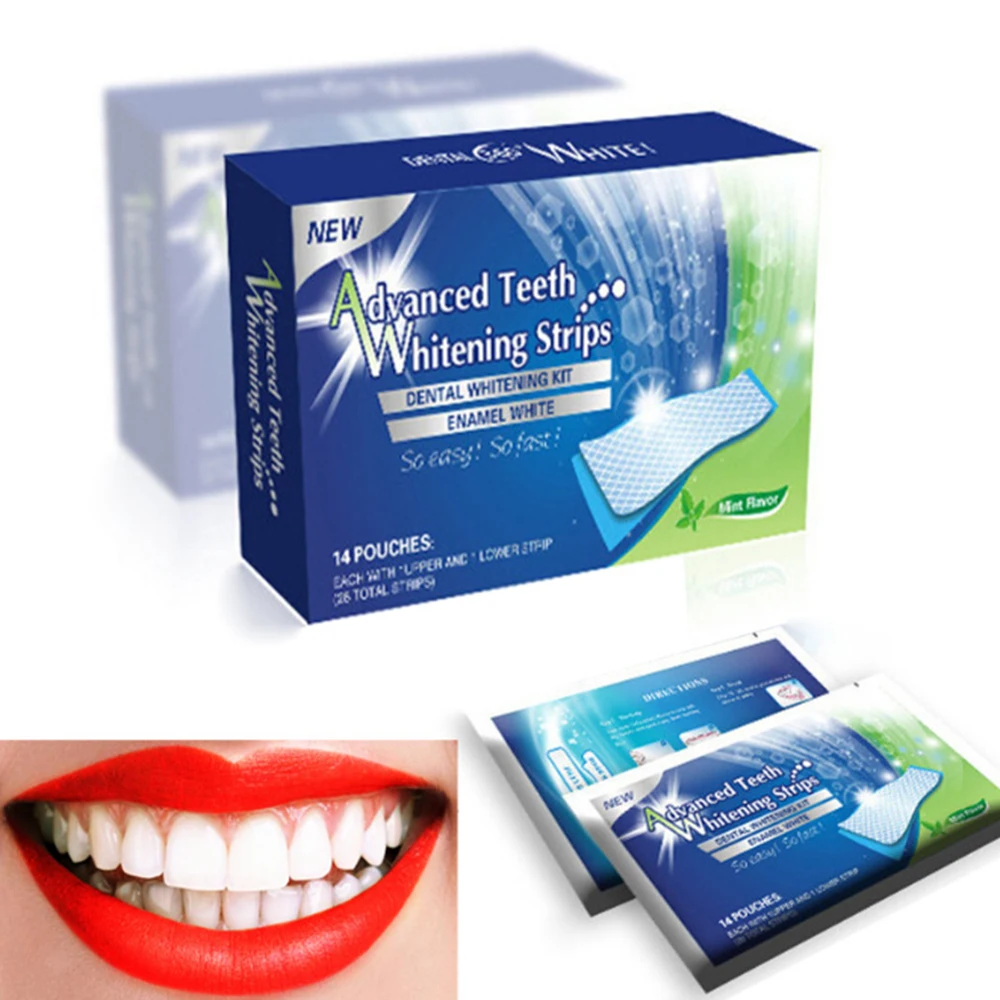 14Pcs/7Pair  White Gel Teeth Whitening Strips Oral Hygiene Teeth Strip blanchiment des dents Dental Bleaching Teeth Kit