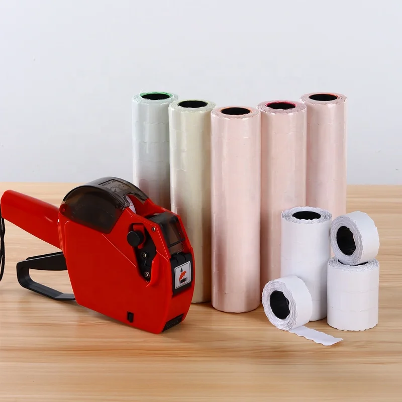10 Roll Wave Shape 5500 Price Gun 22x12mm Self Adhesive Pricing Gun Printing Sticker Price Tag Label