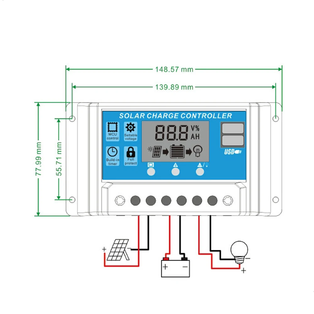 Good Price Solar Charger Smart Controller 12v 24v Solar Panel Charger Controller 30A 40A 60A 100A Solar Panel Regulator