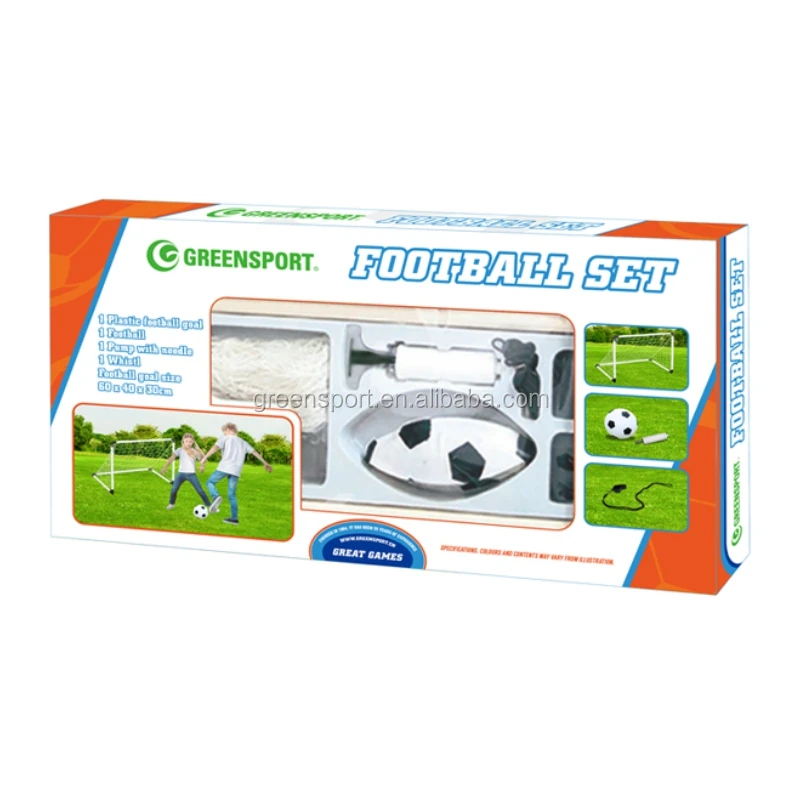 Outdoor portable PLASTIC football equipment soccer goal post with whistle football & soccer