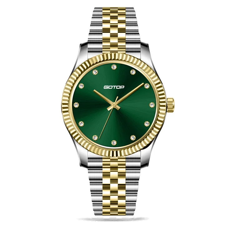 Custom Women S Brand Watches Designer Gold And Silver Concept Straps Green Dial Watch With My Logo For Laddies