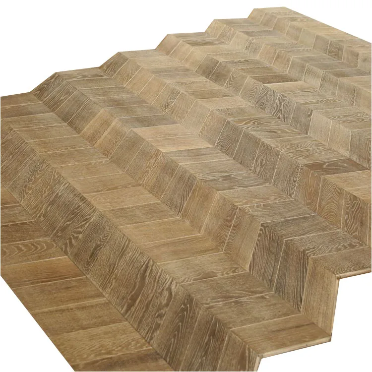 
White Wash Natural Colour Chevron Plank Engineered 