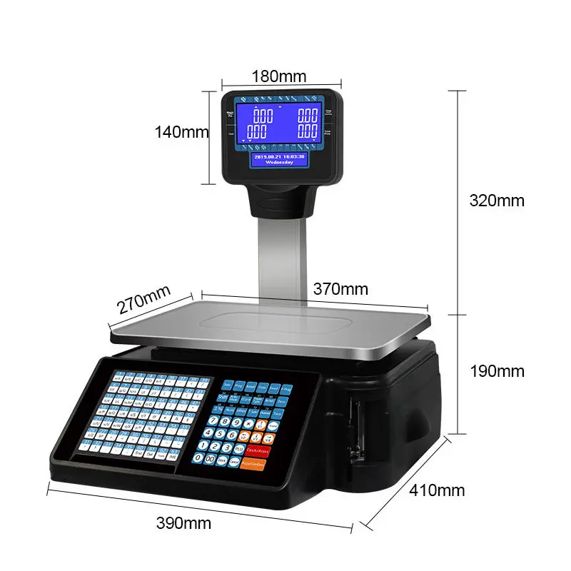 Barcode Label Printing Price Computing Basculas Balanza Digital Scale 30KG Smart Electronic Weighing Scales Weight Digital Scale