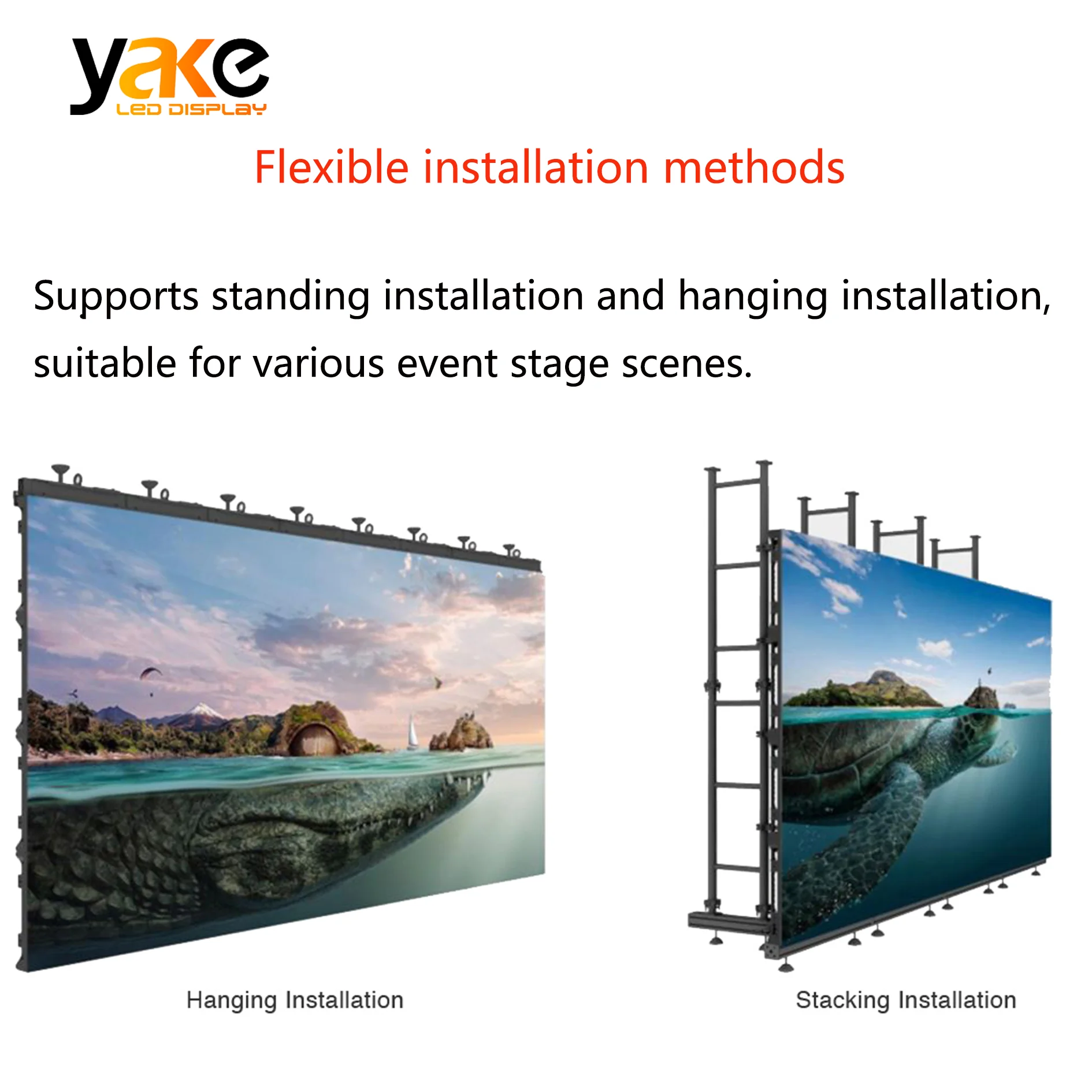 Yake Factory Wholesale Price P2.9 P3.9 Indoor Outdoor Giant Rental Stage LED Screen Full Color LED Video Wall  for Concert Event