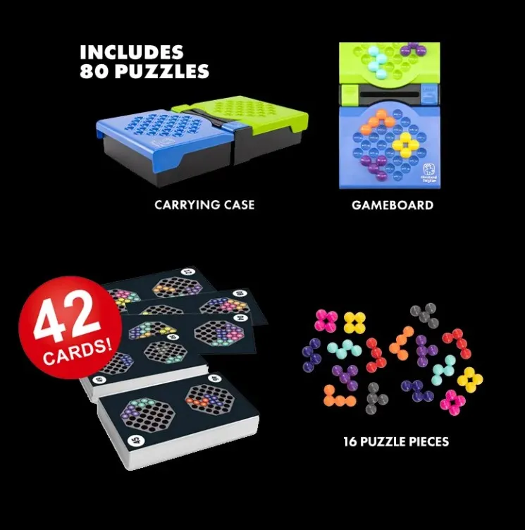 Hot Selling Educational IQ Brain Game Intelligent 2 Players 42PCS Beads Puzzle 80 Challenges Board Table Game For Kid