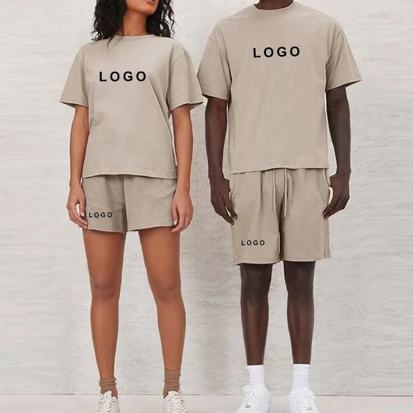 OEM High quality Custom Sport Wear Printing Casual unisex sweatsuit 2 piece set shorts Track Suits Jogger unisex tracksuits