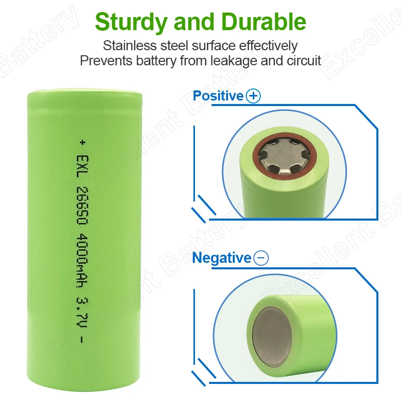 Customized 26650 battery 4000mAh rechargeable 3.7V Li ion battery 26650 for power tool