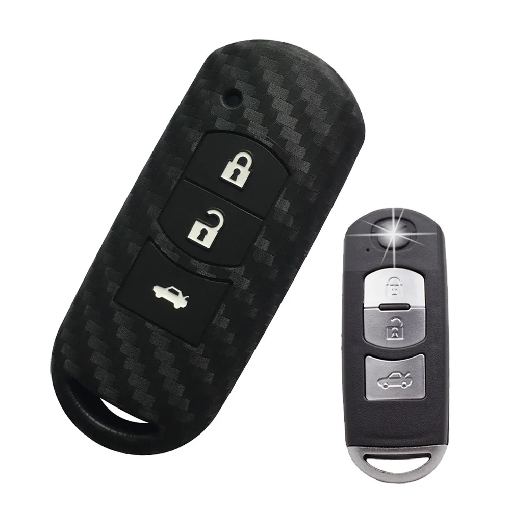 Silicone Cover Holder  Flip Remote Key Case 3 Button Shell Fit For Mazdas