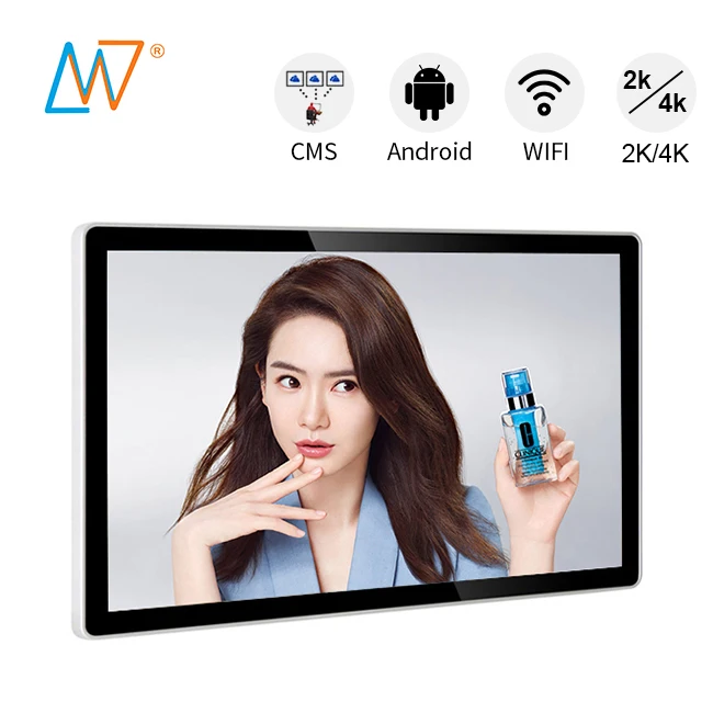 Сетевой android wifi тонкий настенный монтаж 4k рекламный монитор digital signage дисплеи 32 дюйма
