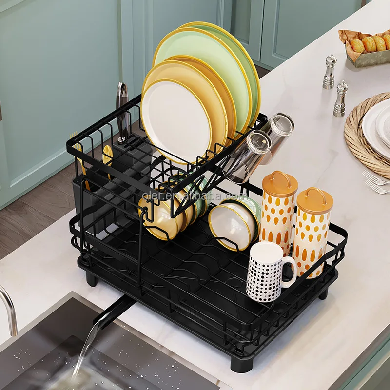 Dish Drying Washing Basin Dish Drainer Racks With Cutlery Drainboard Kitchen Countertop Cutlery Rack And Knife Dish Rack
