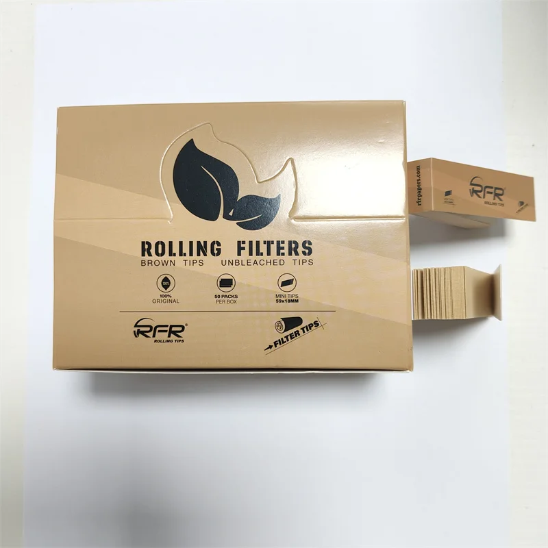 RFR Easy to Roll Natural Unbleached Paper Smoking Paper King Size Mini Smoking Filter Tips