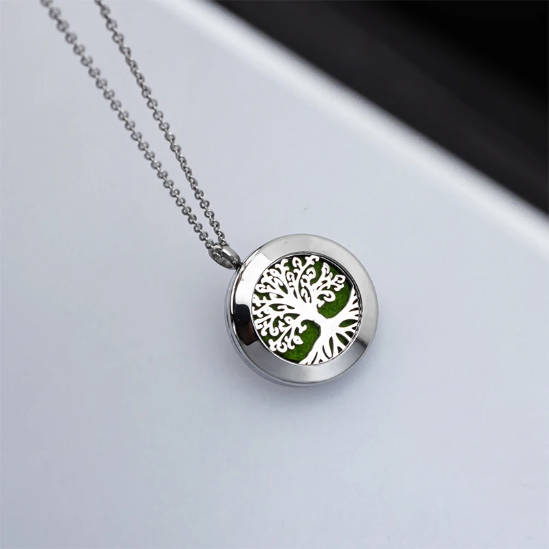 25mm Necklace Pendant Twist Oil Aromatherapy Perfume Stainless Steel Diffuser Locket Replaceable Fragrance Women Jewelry Making