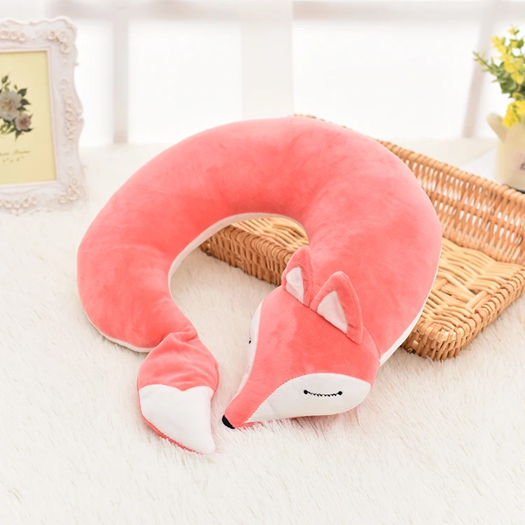Factory Wholesale Soft Comfy Colorful Plane Travel Office Nap Plush Cartoon Animal U Shape Neck Pillow