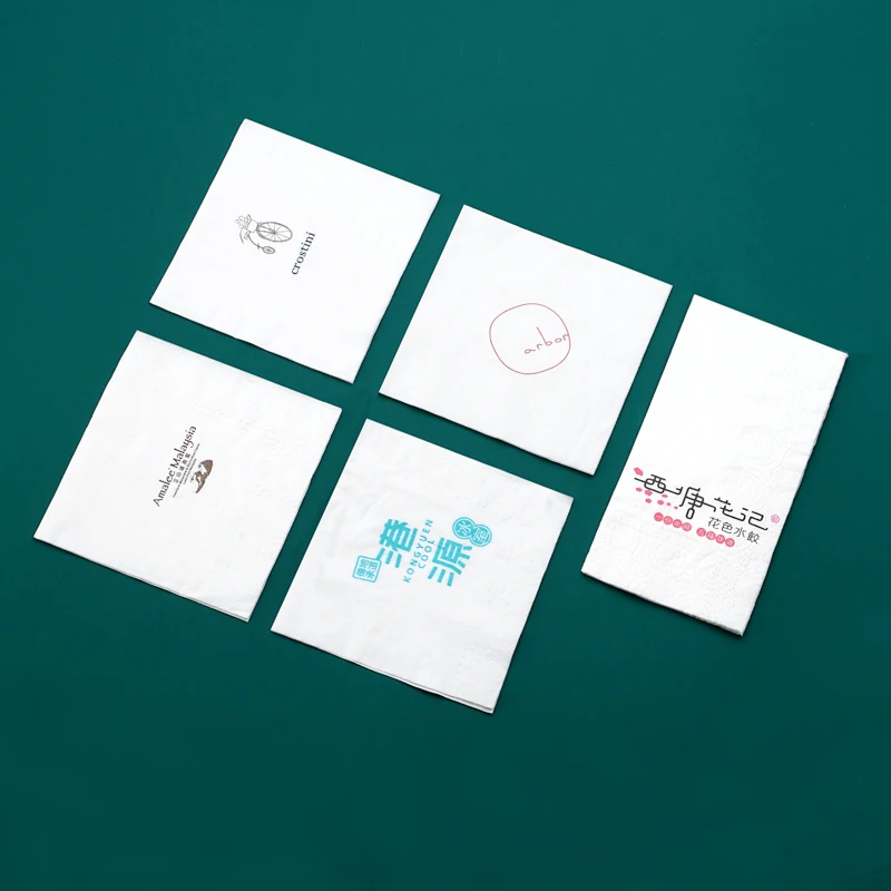 Custom Tissue Paper Logo Paper Napkins Disposable Restaurant Kitchen Dinner Specialty Design Table Napkin