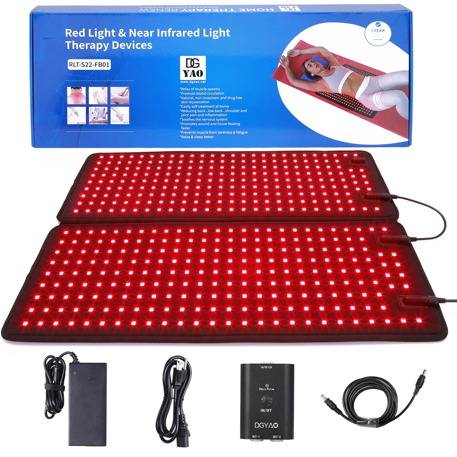 DGYAO Bed Led Mask Facial Light Belt Blanket Red Light Led Light Therapy Machine Red Near Infrared Pain Relief