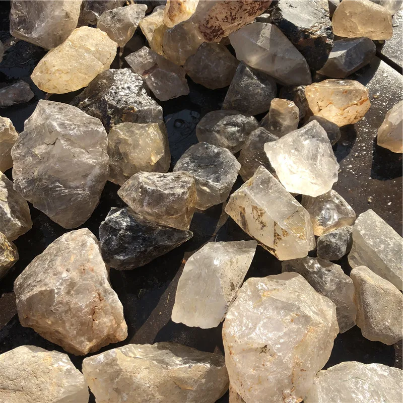 Natural rock smoky crystal quartz rough stone pieces raw crystal quartz