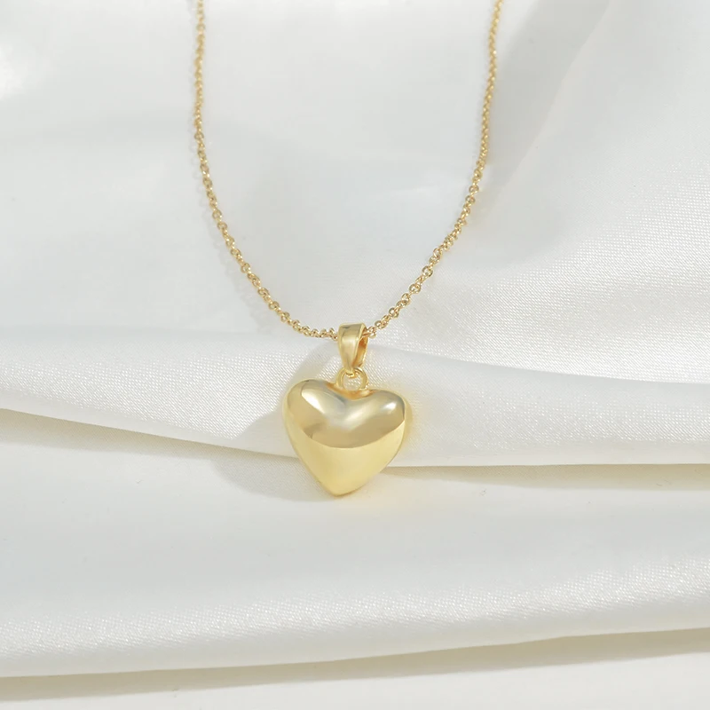 XL62230 Trendy cute double color heart dainty necklace fashion 14K gold plated women jewelry