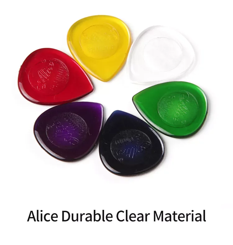 Wholesale Alice Drop-shaped Guitar Picks 1mm/2mm/3mm Transparent Durable Clear PC GuitarPicks