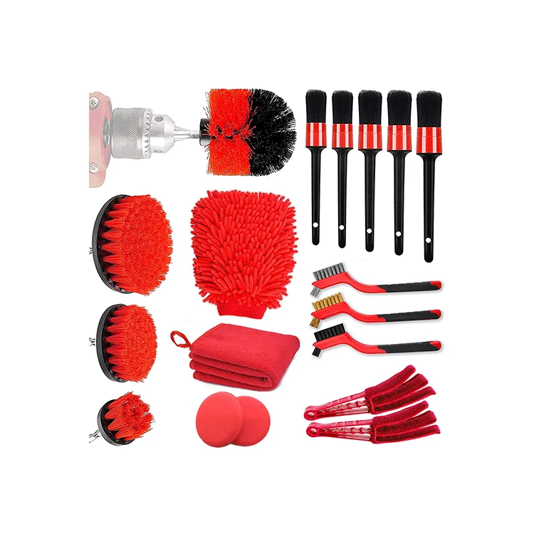 Набор инструментов для чистки автомобиля, набор из 18 щеток для детейлинга автомобиля
