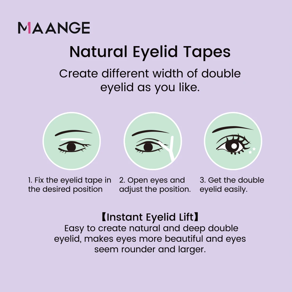 Maange OEM double eyelid stickers tweezers high quality invisible waterproof mesh Single-sided eyelid tape