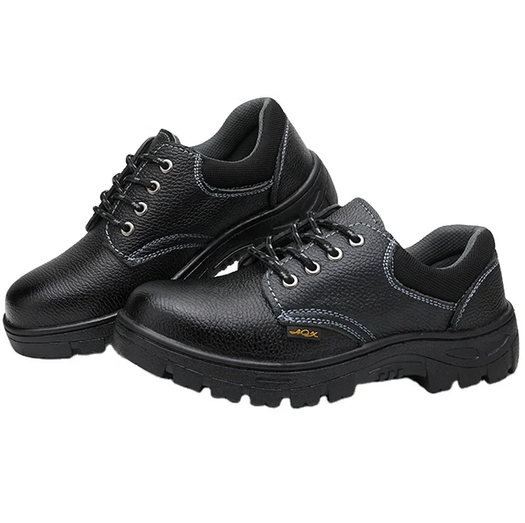 Steel toe heat resistant rubber outsole security mining safety shoes