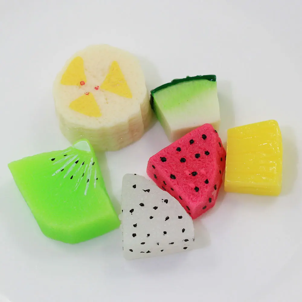 Cute Fruit Resin Cabochons Kawaii Food Resin Charms For Slime Fillings and Toppings DIY Necklace Earring Charms Accessories
