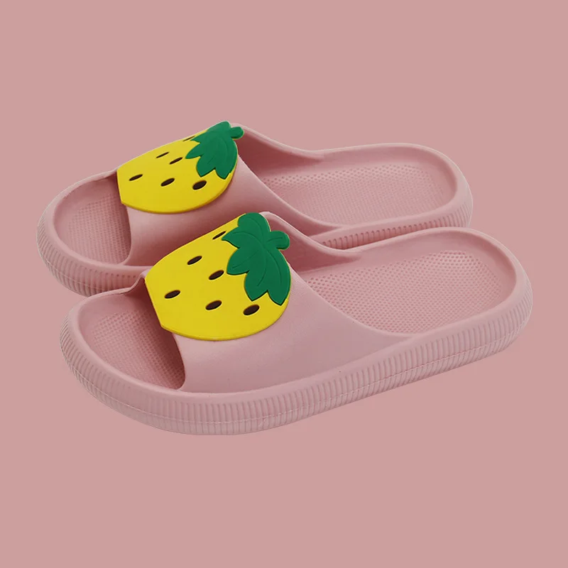 Women Summer Slippers Beach Slide Sandals Flip Flops Cartoon Fruits Avocado Comfort Men Ladies Couple Shoes