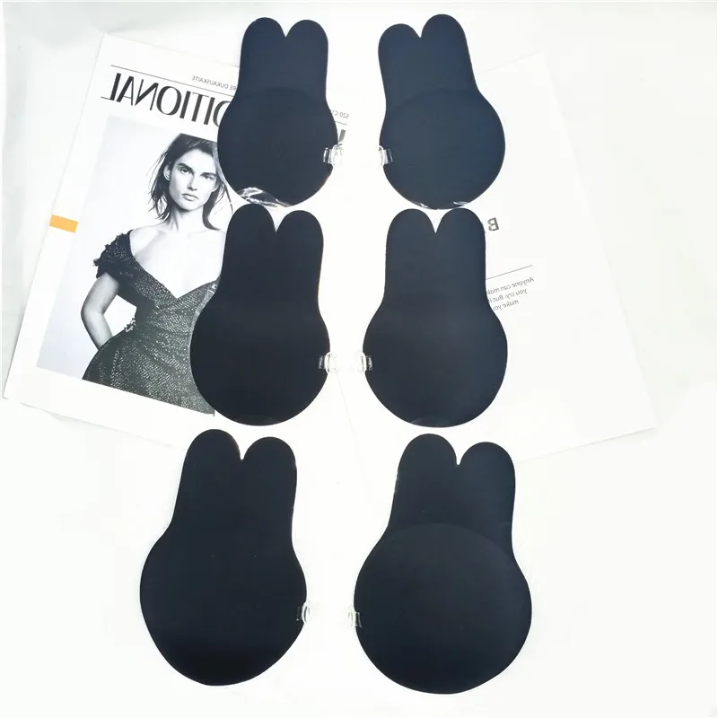 Silicone Rabbit Nipple Covers With Clips Adhesive Stick On Bra Wide Back Wing Bras with Hooks