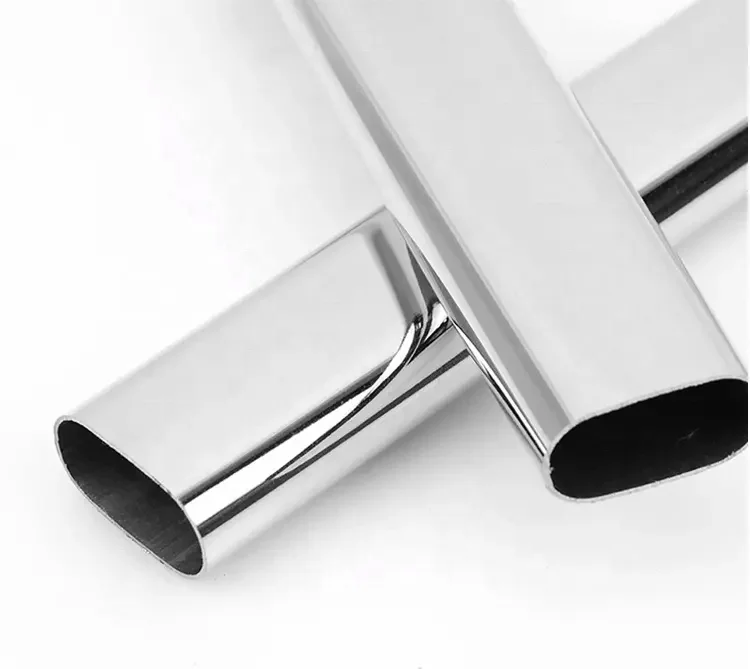 Oval Iron Furniture Flat Tube Wardrobe Hardware Chrome plated Clothes Rod Oval Hanging Pipe