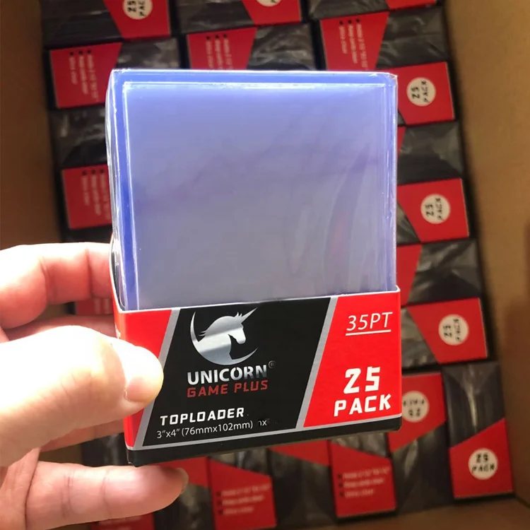 Пользовательский 3x4 ПВХ прозрачный Пенни Спорт Бейсбол жесткий Бизнес Торговый Toploader карты рукава протектор держатель