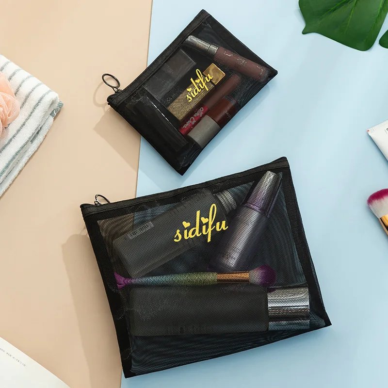 Travel Portable Large Capacity Wholesale Zipper Ladies Cosmetic Bag Makeup Mesh Storage Bag Wash Kit Bag