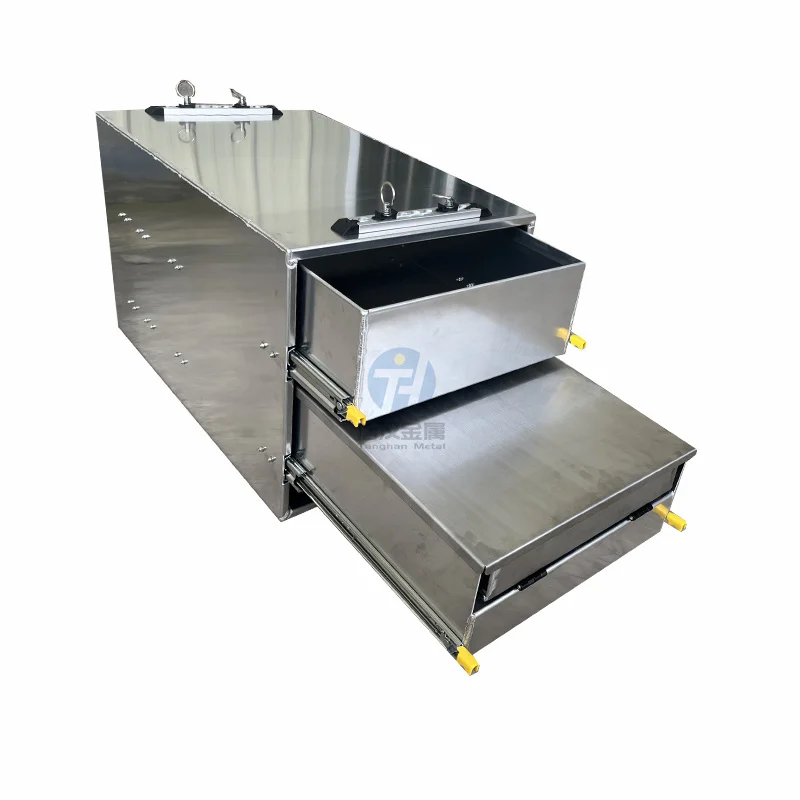Aluminium Toolbox Canopy kitchen cargo heavy duty drawer with stainless steel lid