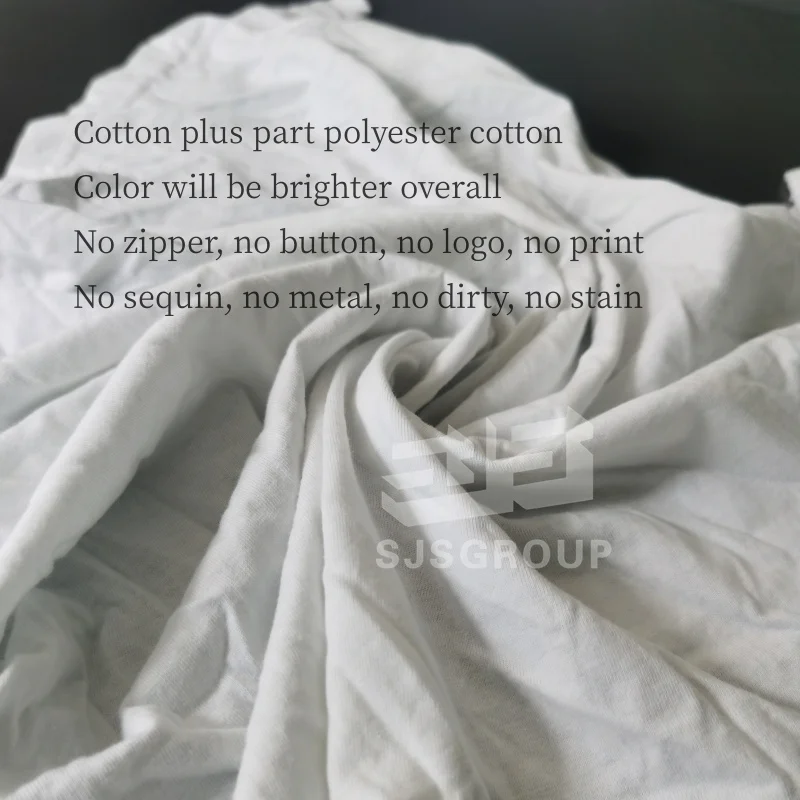Industrial Trapo Waste White Wiping Used Rags Cloth Cut Reused T-Shirtrags Wipers Industrial Cleaning Rags 10kg