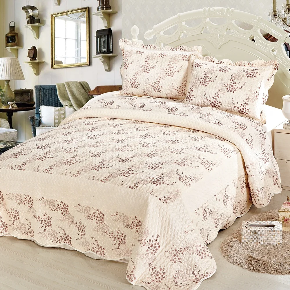 
Soft Velvet Printed Short Plush Microfiber Quilted Bedspread 