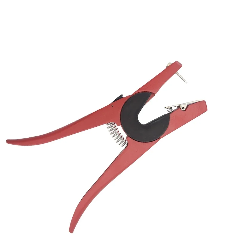RED Alloy Livestock Ear Tag Plier Cattle Ear Tags Applicator for Pig Farm TPU Core Components for Cow