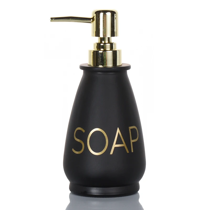 Ru Star Glass Lotion Soap Dispenser Bottle Bowling Shape 350ml Pump With