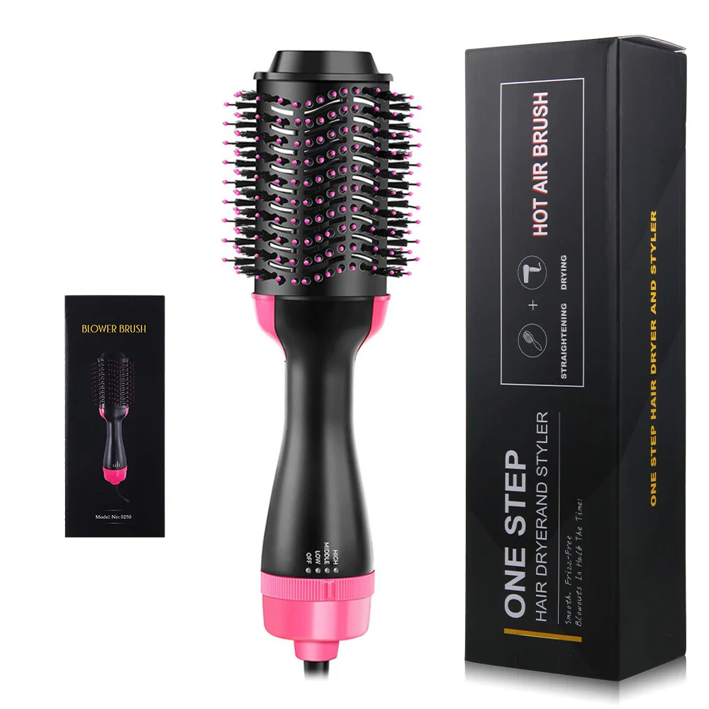 New 1000W 3 in 1 Hair Dryer Brush Hot Air Comb Portable Straightener Comb Blowout Brush Professional Electric Plastic hair brush