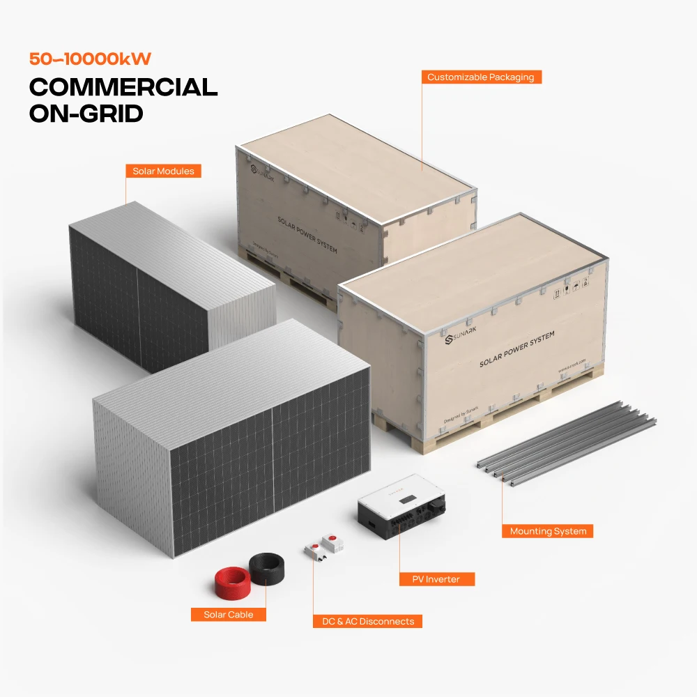 Sunark Highest Efficiency Solar Energy System 400Kw 1000Kw 1Mw Complete Set Solar System On Grid African Market