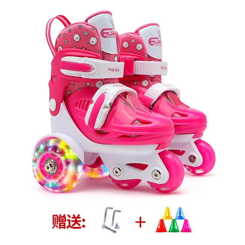 2024 New Manufacturer dropshipping beginner roller skates set flash double row roller skates